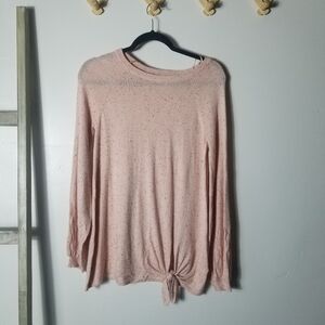 LC LAUREN CONRAD PINK SWEATER WITH TIE KNOT SIZE XS